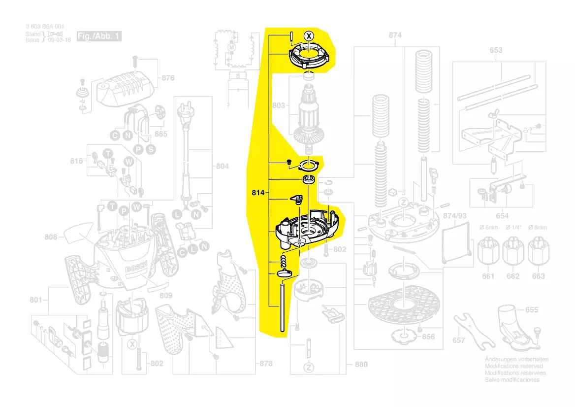 Guide vertical pour défonceuse réf. 1 609 203 V50 Bosch